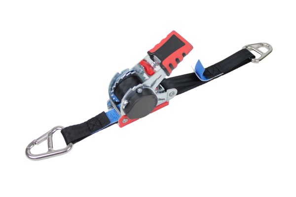Automatic tension belt black with snap hooks