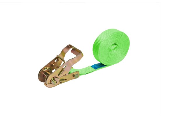 Ratchet lashing strap single-part 1000 daN neon green
