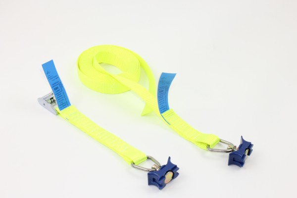 2-part tension strap with clamping lock 175 daN neon yellow