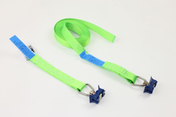 2-part tension strap with clamping lock 175 daN neon green