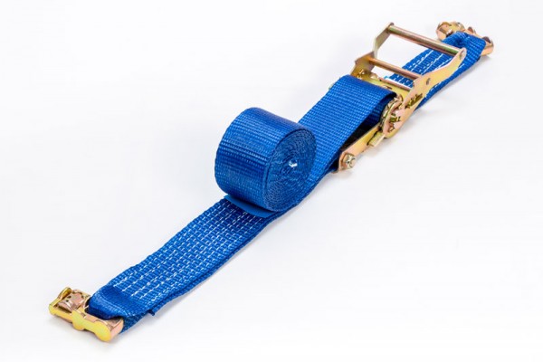 Lashing strap with double fitting 1000 daN blue