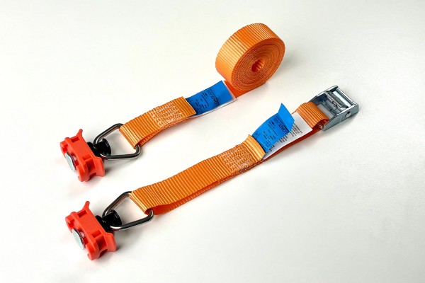 2-part tension strap with clamping lock 175 daN orange